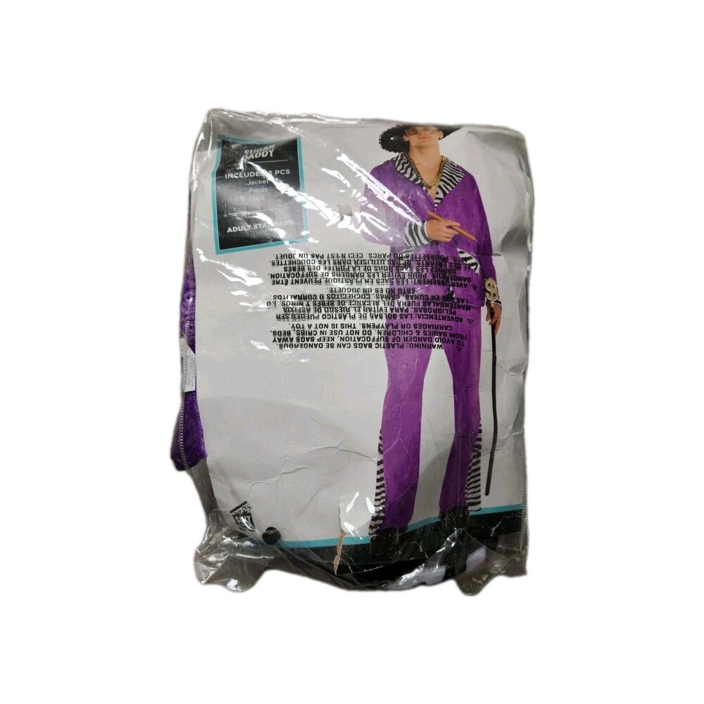 Amscan Sugar Daddy Pimp Costume Adult Standard Purple Suit Jacket Pants Hat